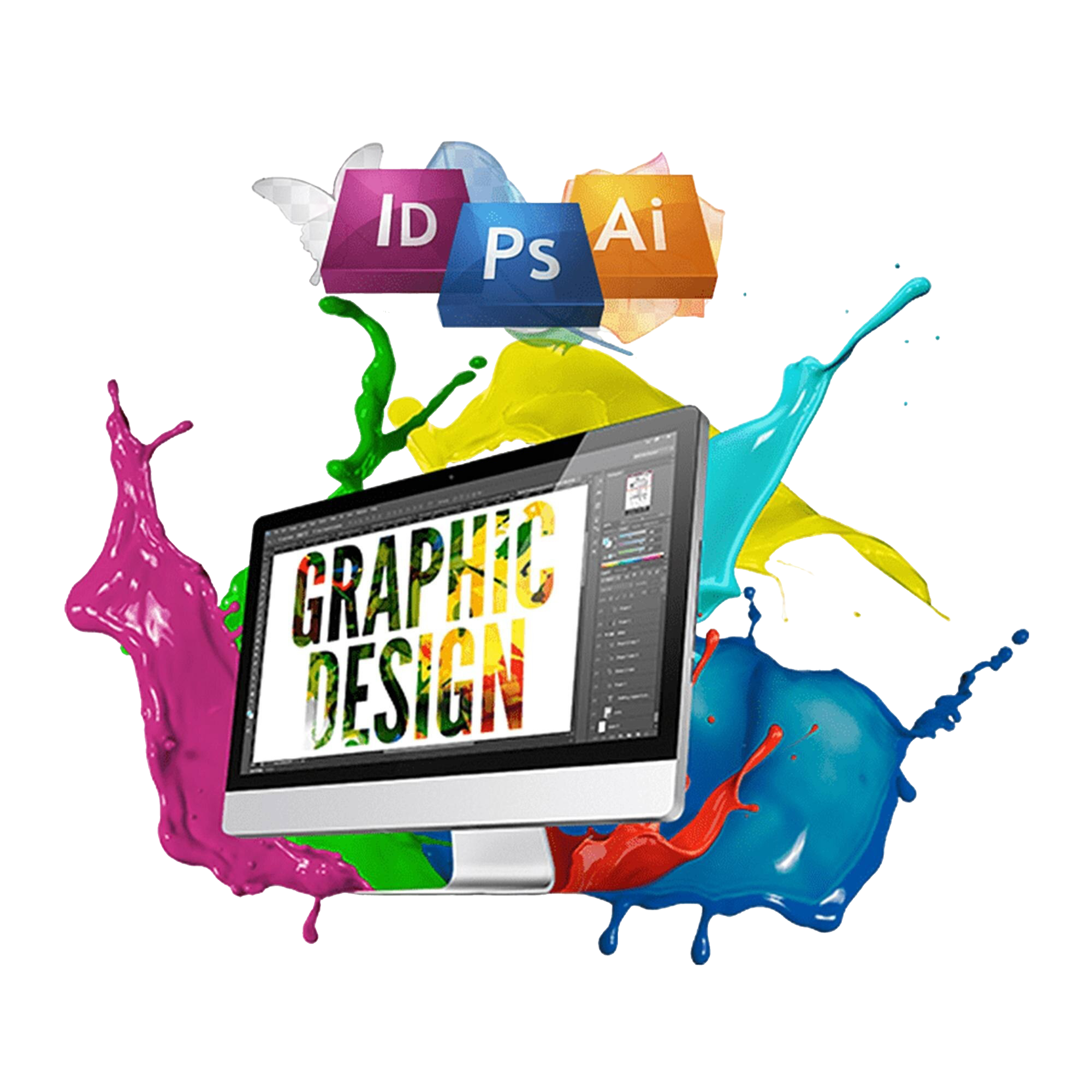home-creative-computer-white-background